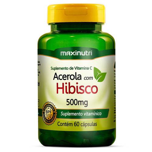 Chá de Hibisco com Acerola 500mg 60 Cápsulas Maxinutri