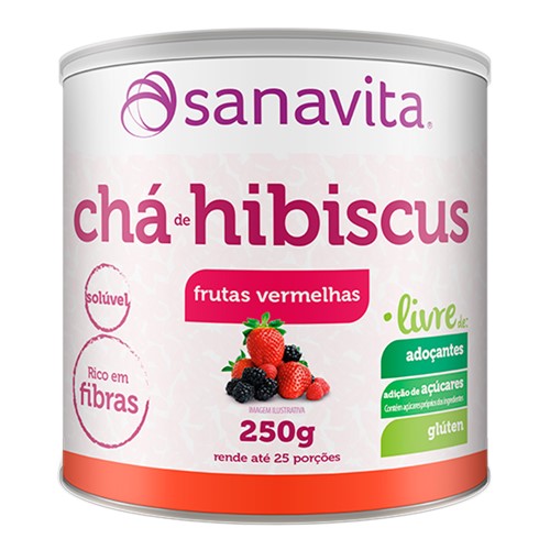 Chá de Hibiscus Sanativa Sabor Frutas Vermelhas com 250g