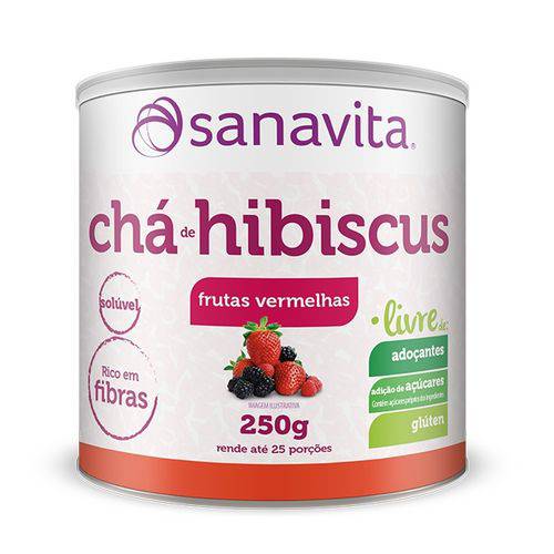 Chá Hibiscus Livre Sanavita Frutas Vermelhas