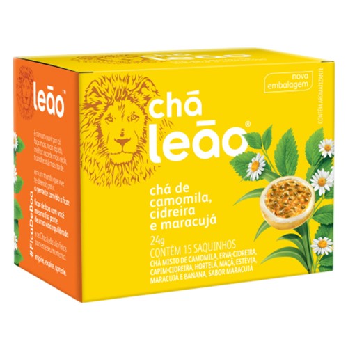 Chá Leão de Camomila, Cidreira e Maracujá Sachê 24g