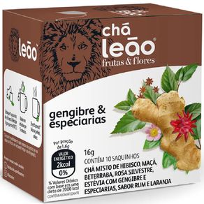 Chá Leão de Gengibre e Especiarias 10 Sachês de 16g