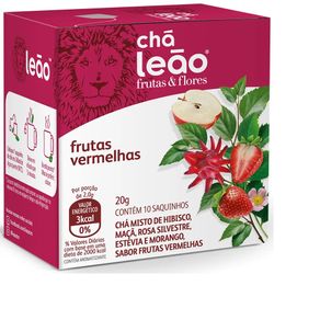 Chá Leão Sabor Frutas Vermelhas 20g com 10 Saquinhos