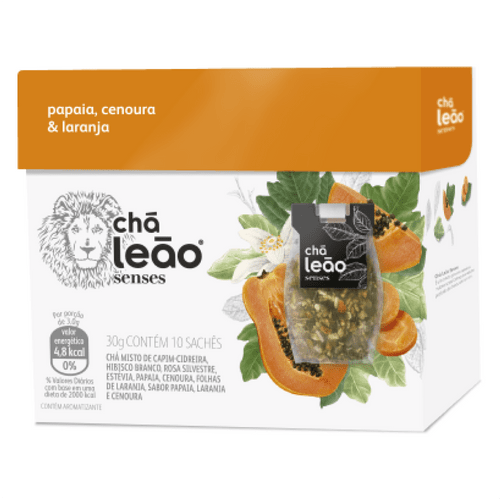 Chá Leão Senses Papaia, Cenoura e Laranja 10 Sachês