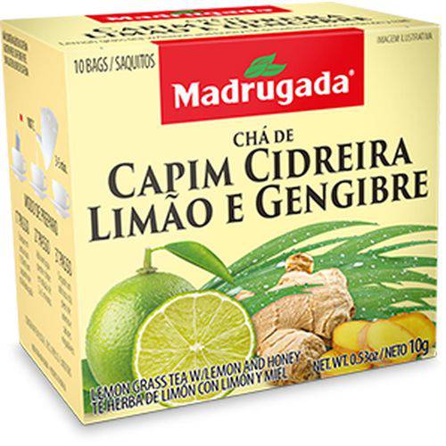 Chá Madrugada de Capim Cidreira Limão e Gengibre