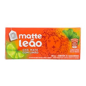 Chá Mate com Limão Matte Leão 40g com 25 Sachês