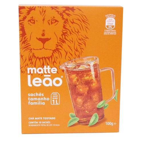 Chá Matte Leão Natural Sachet 100 Gramas Caixa com 10 Unidades Teabag - Leão
