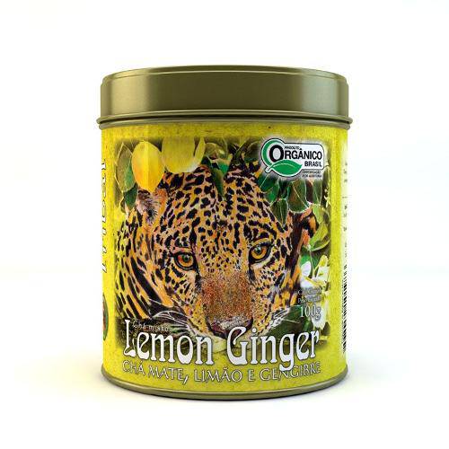 Chá Orgânico Mate Lemon Ginger a Granel. Lata 100g.