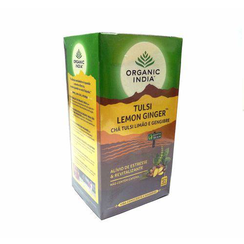 Chá Tulsi Limão e Gengibre Organic India Cx 25 Sachês