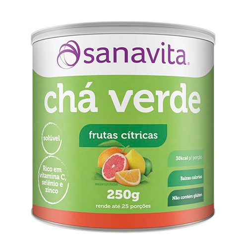 Chá Verde Sanavita Sabor Frutas Cítricas 250g