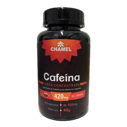 Chamel - Cápsulas Cafeína 210 Mg 60 Caps 45g - Concentrado 2 Caps = 420mg