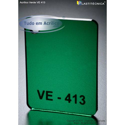 Chapa Placa de Acrílico Verde VE 413 100x100cm 2mm
