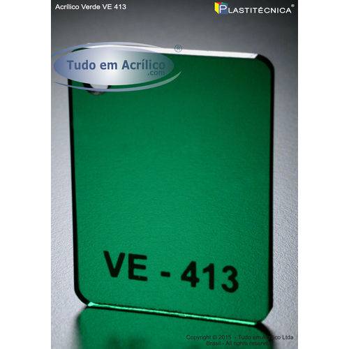 Chapa Placa de Acrílico Verde VE 413 100x100cm 3mm