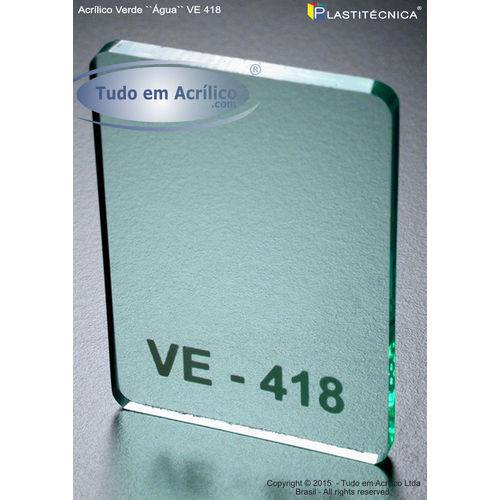 Chapa Placa de Acrílico Verde VE 418 100x100cm 4mm