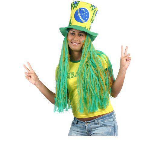 Chapelouco Brasil com Cabelo Longo - Copa do Mundo