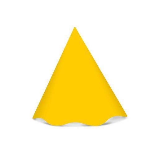 Chapéu de Aniversário Festa Colors Amarelo 8 Unidades