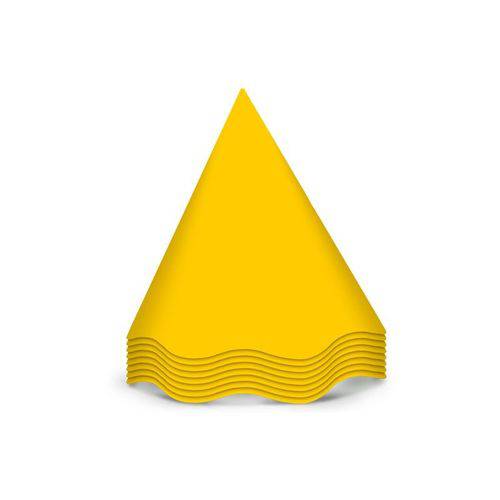 Chapéu de Aniversário Festa Colors Amarelo 8 Unidades