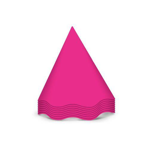 Chapéu de Aniversário Festa Colors Pink 8 Unidades