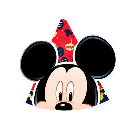Chapéu de Aniversário Mickey Clássico - 08 Unidades
