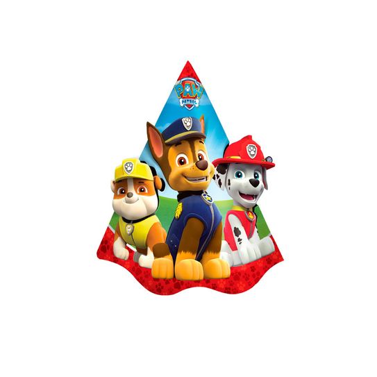 Chapéu de Aniversário Patrulha Canina - 8 Unidades - Regina Festas