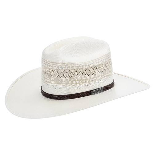Chapéu de Palha 20X Ventilada com Banda de Couro Marrom Texas Diamond 21431