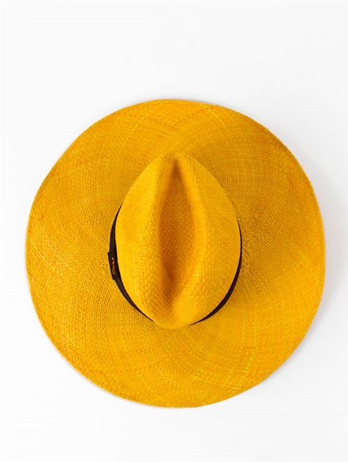 Chapéu Panamá Malu Amarelo Tamanho M
