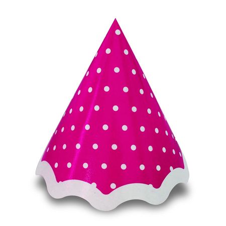Chapéu Pink Poá Branco - 10 Unidades