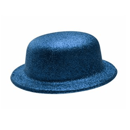 Chapéu Plástico Coquinho com Glitter Azul - Unidade