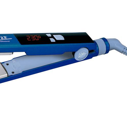 Chapinha Lizz Blue Bivolt - Aquece Até 230ºC, Placas Tecnologia Shining, Visor de LCD, Íons Bivolt