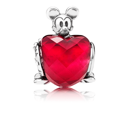 Charm Mickey com Petit Facetado Coração -