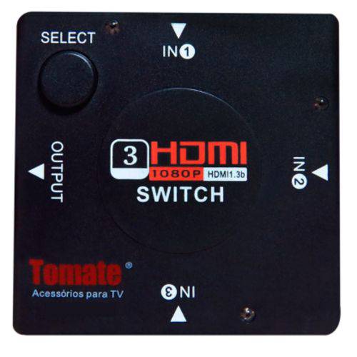 Chave Seletora Switch Hdmi 3 Entradas 1 Saída - Mtv-141 - Tomate