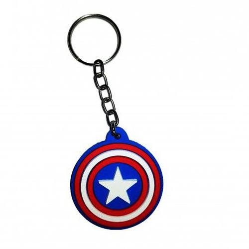 Chaveiro de Borracha Marvel Logo Capitão America