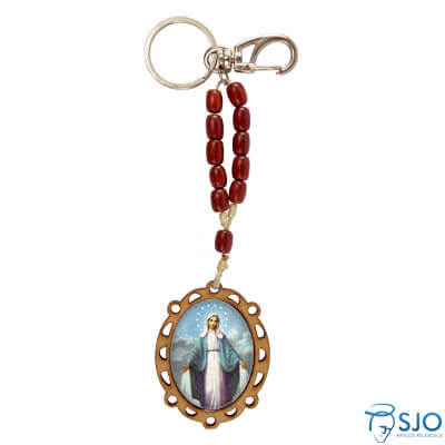 Chaveiro de Madeira Nossa Senhora das Graças - Modelo 02 | SJO Artigos Religiosos