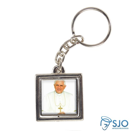 Chaveiro Quadrado Giratório do Papa Bento XVI | SJO Artigos Religiosos
