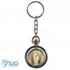 Chaveiro Redondo Giratório - Nossa Senhora de Lourdes | SJO Artigos Religiosos