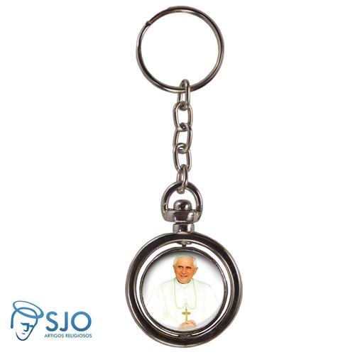 Chaveiro Redondo Giratório - Papa Bento XVI | SJO Artigos Religiosos