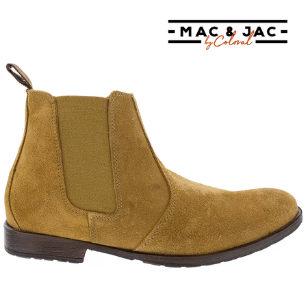 Chelsea Boots Mac & Jac By Coloral Couro Camurça Mostarda