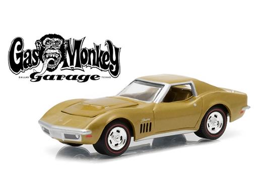 Chevrolet: Corvette (1969) - Gas Monkey Garage - Hollywood - Série 12 - Dourado - 1:64 - Greenlight 44720-C 44720C