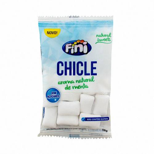 Chicle Fini Natural Sweets Menta Sem Açúcar 18g