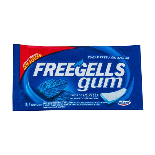 Chiclete Freegells Gum Hortelã Sem Açúcar Chiclete Freegells Gum Hortelâ Sem Açúcar com 8g