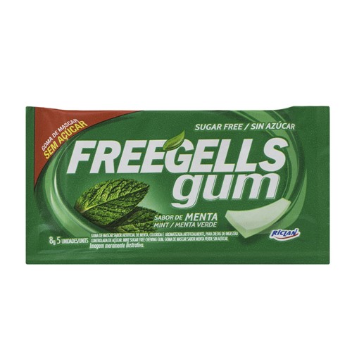 Chiclete Freegells Gum Menta Sem Açúcar com 8g