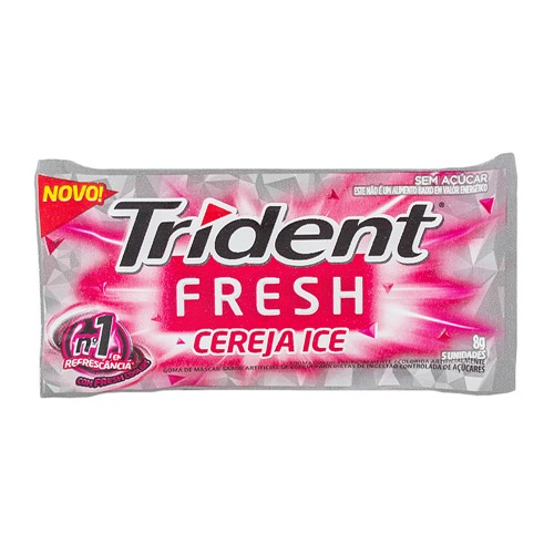 Chiclete Trident Fresh Cereja Ice 8g com 5 Unidades de 8g Cada