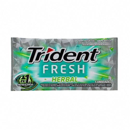 Chiclete Trident Fresh Herbal 8g com 5 Unidades