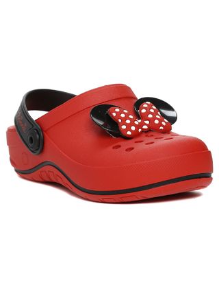 Chinelo Babuche Disney Infantil para Menina - Vermelho/preto