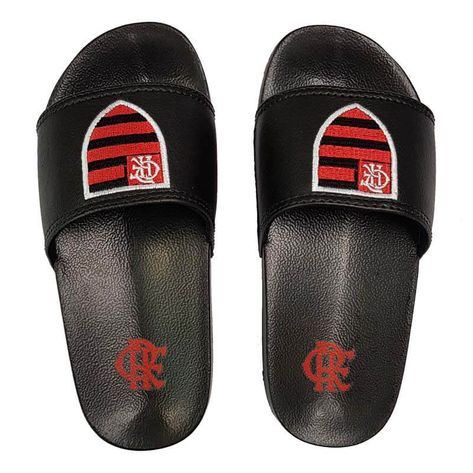Chinelo Flamengo Slide Kids Escudo Clássico Col 2018 Preto/Preto 27/28