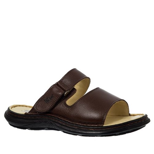 Chinelo Masculino em Couro Café Floater 917305 Doctor Shoes