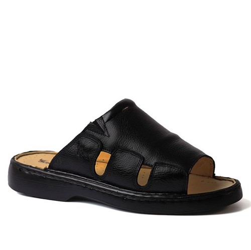 Chinelo Masculino 322 em Couro Floater Preto Doctor Shoes