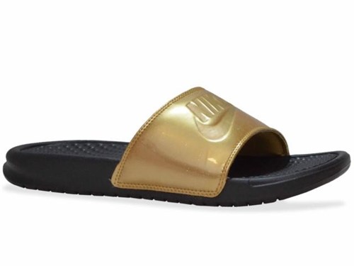 Chinelo Nike Slide Benassi Jdi Preto Dourado