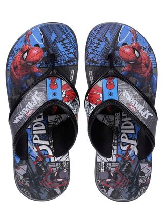 Chinelo Spider Man Infantil para Menino - Cinza/preto/azul