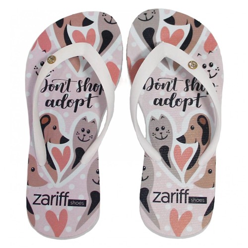 Chinelo Zariff Shoes Patinhas Infantil Branco