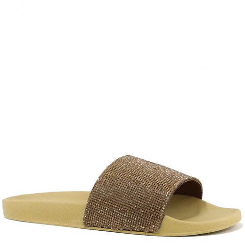 Chinelo Zariff Shoes Slide Casual Dourado